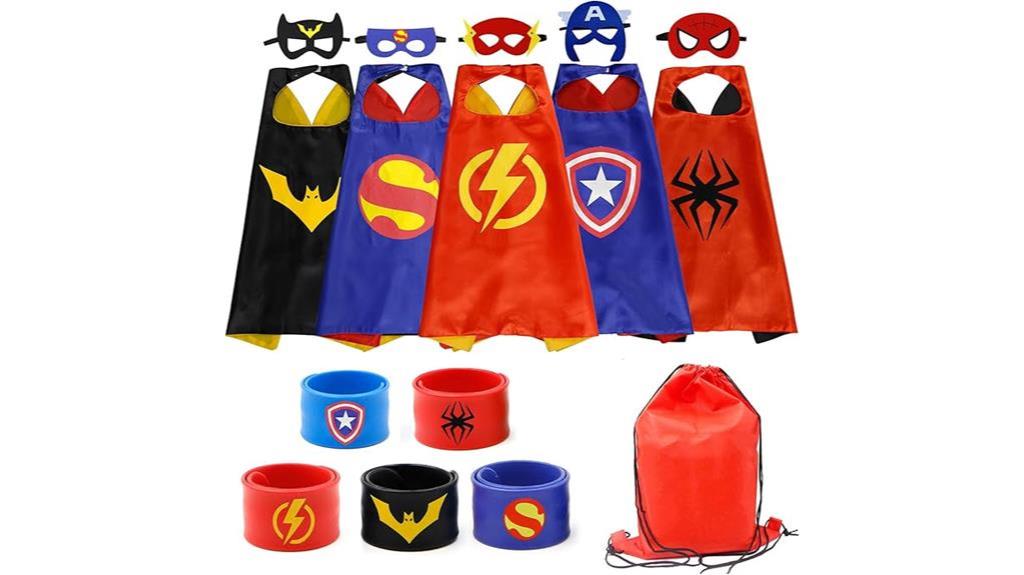 colorful superhero cape set