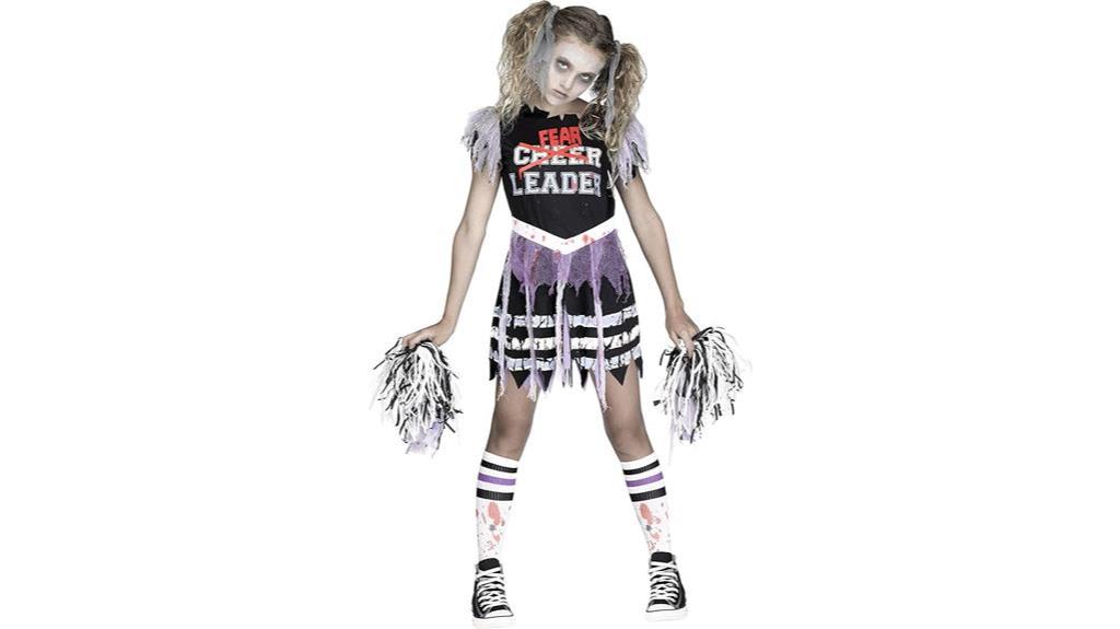 colorful zombie cheerleader costume